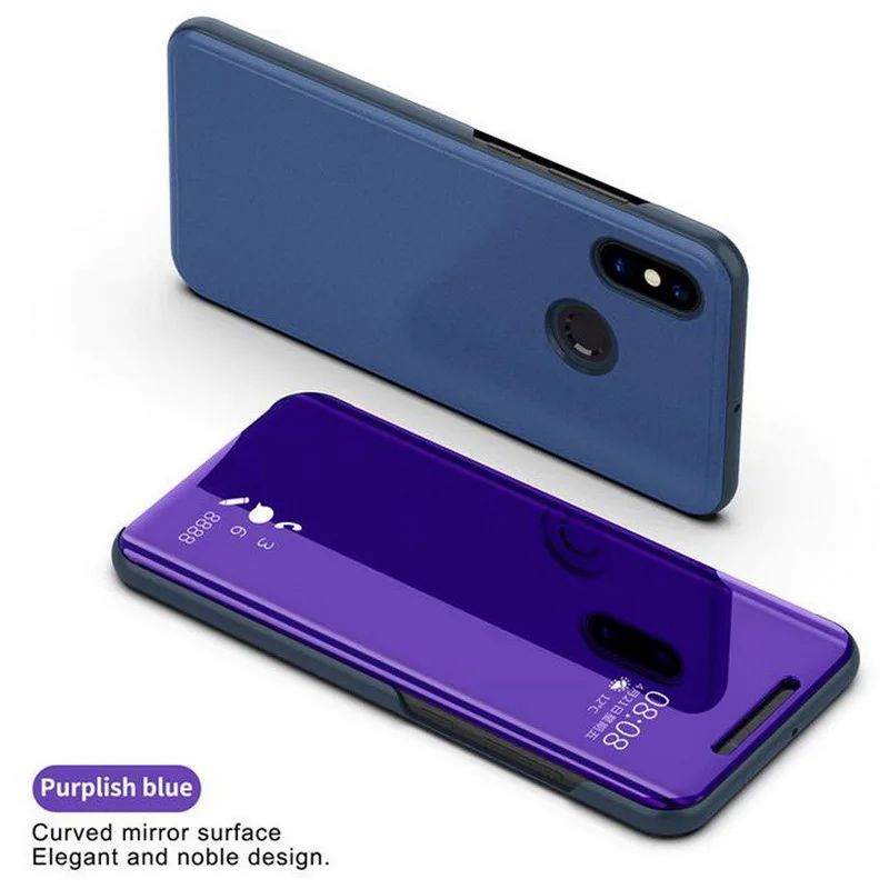 Purple Магнитный прозрачный умный флип-чехол для Xiaomi mi Mix 2 Max 3 A1 A2 Lite 8 SE Poco F1 Red mi Note 7 6 5 Pro 4 4X 5A Prime - Цвет: Purple