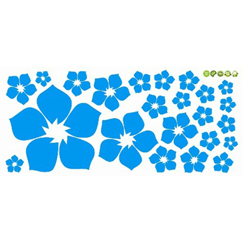 Blue Экологичные цветы на стену, красивые DIY наклейки для комнаты, модный Декор, s Защита для детей, гостиной, спальни, съемная Наклейка на стену - Цвет: Blue