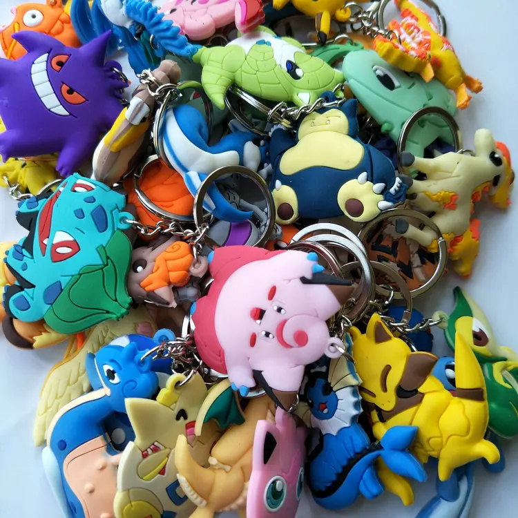 Покемон Snorlax пластиковый брелок для ключей с анимационными рисунками Charmander Chikorita Psyduck милый смешной кулон брелки для ключей brelok do kluczy детские подарки игрушки