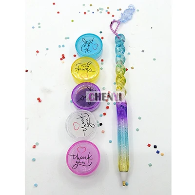 1 Pen and 5 Wax CHENYI новые аксессуары для алмазной вышивки 5D Diy алмазная живопись ручка инструменты квадратная/круглая ручка дрель Алмазная мозаика мультфильм - Цвет: 1 Pen and 5 Wax
