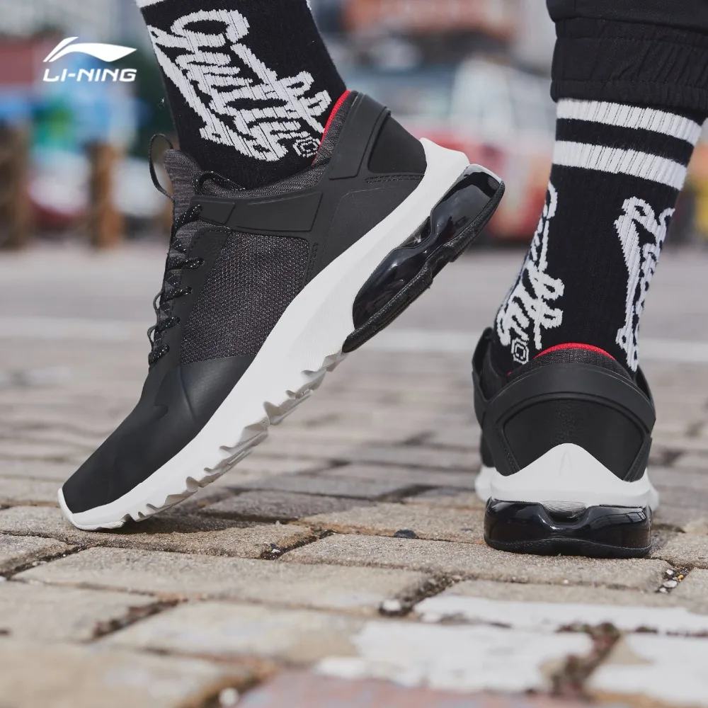 Li-Ning/мужская кожаная прогулочная обувь с подкладкой из легкой ткани удобная