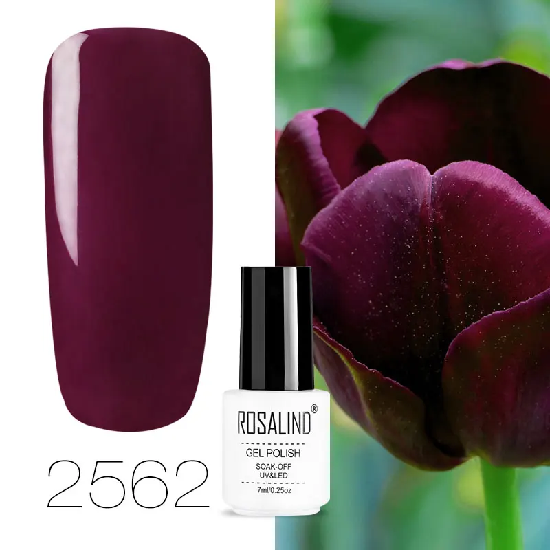 2562 ROSALIND 7 мл гель Гель-лак для ногтей Краска полупостоянные ногти художественный Гель-лак для ногтей для маникюра Gellak Top Coat - Цвет: 2562