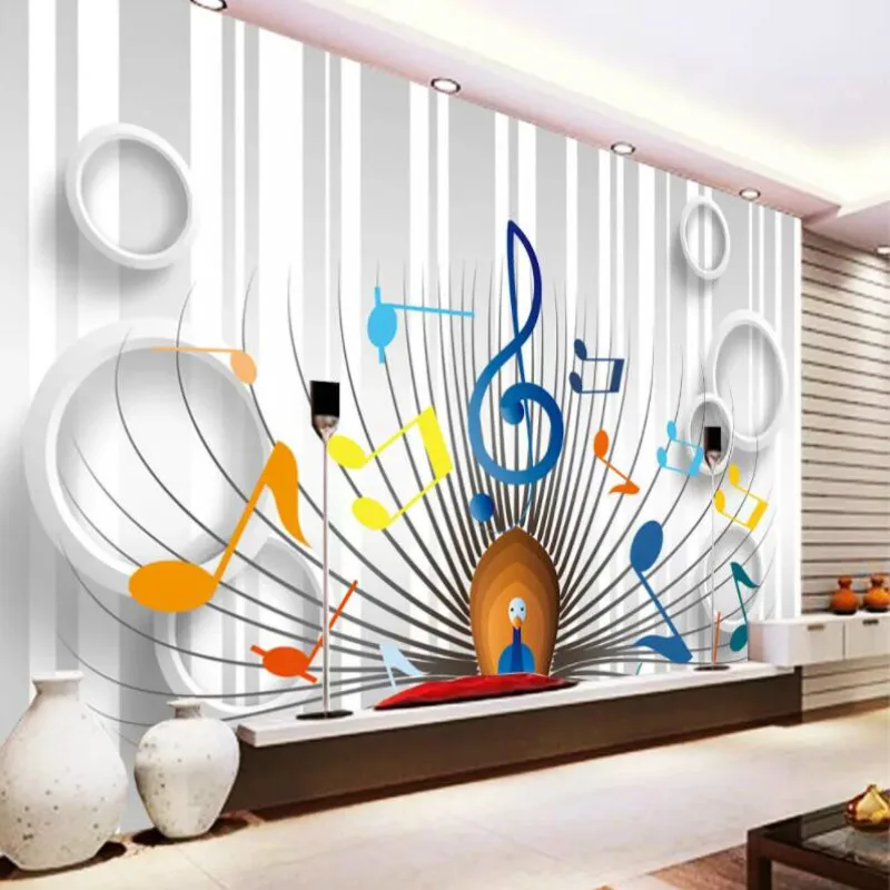 

Peacock hand painted 3D wall painting wall paper decorative wallpaper for wall home improvement 3D wallpapers living room