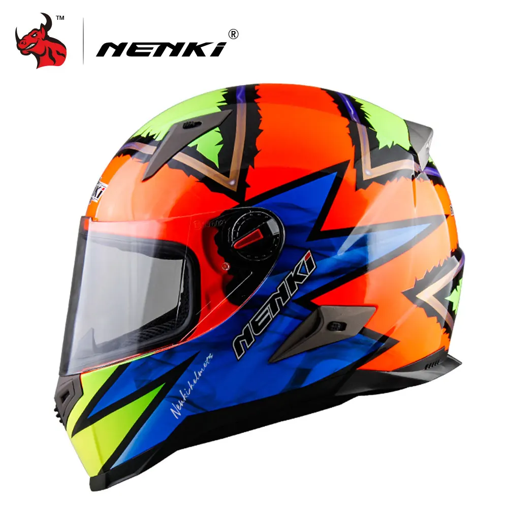 863 orange NENKI мотоциклетный шлем для мужчин полный шлем для мотоциклистов абс материал мотоциклетный шлем для мотокросса Сертификация ECE Casco Moto - Цвет: 863 orange
