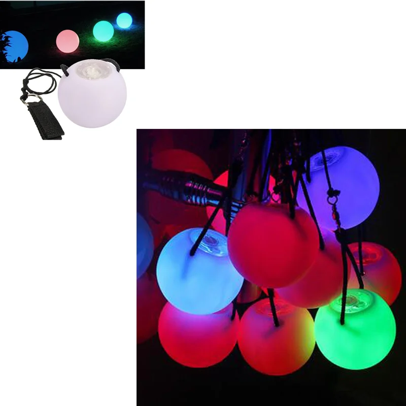 1piece belly dance balls RGB glow LED POI thrown for hand props stage performance accessories | Тематическая одежда и