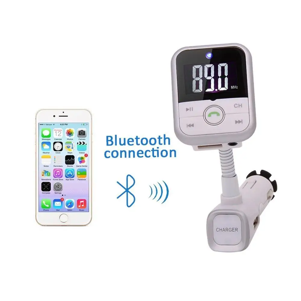 Bluetooth fm передатчик Радио адаптер стерео автомобильный комплект 5 В/2.1A USB