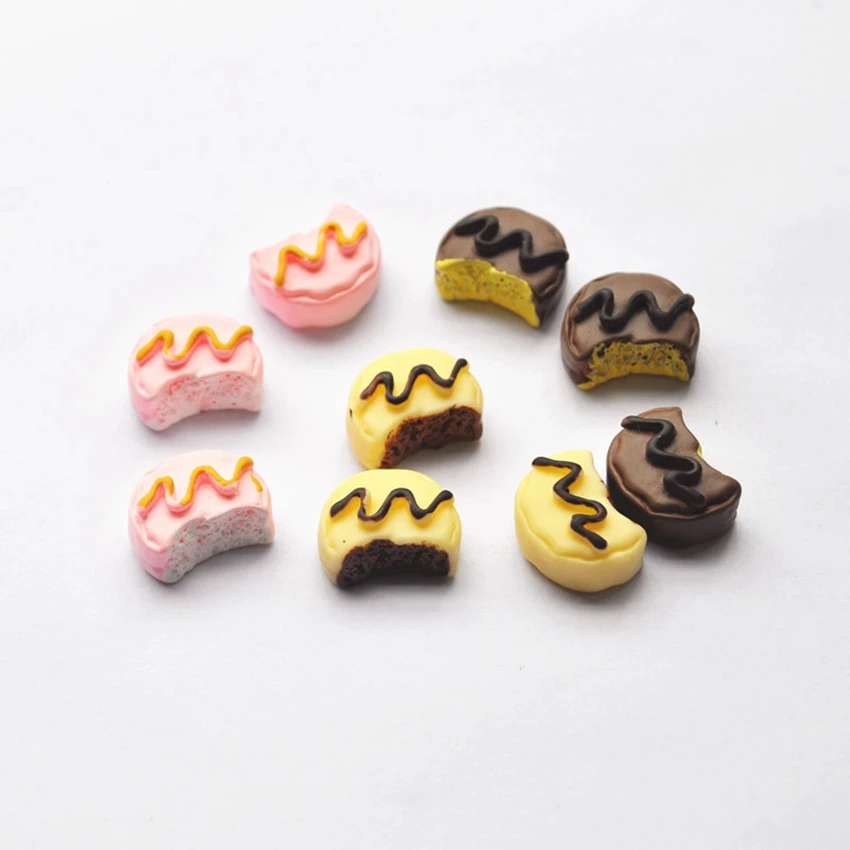 

30pcs Crafts For Diy Decoration Flat Back Cabochon Resin Food Cute Dessert Cake