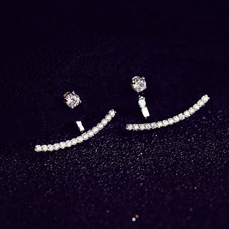 Женские серьги гвоздики из серебра 925 пробы с фианитом|stud earrings|designer earringsearrings designer