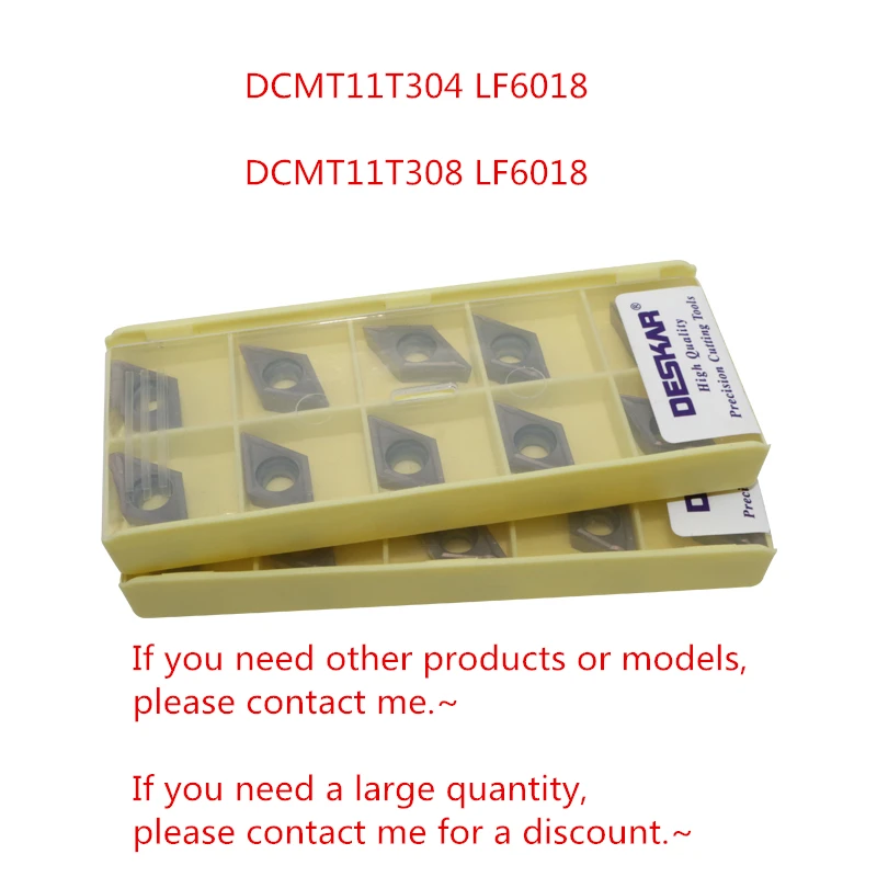 10 шт./кор. DESKAR DCMT11T304 LF6018 DCMT32.51/DCMT11T308 LF6018 DCMT32.52 ЧПУ Карбидное лезвие вставки для нержавеющей стали