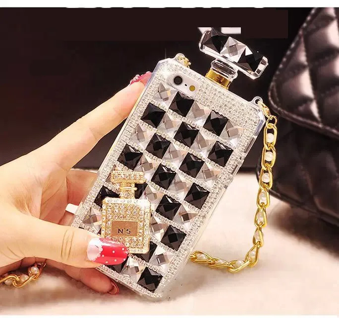 3D New handmade Bling Diamond Perfume Bottle Crystal Chain Case TPU Cover For Iphone X 6Plus 7 8Plus |