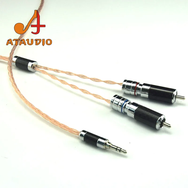Кабель ATAUDIO Hifi с разъемом 3 5 мм на 2 RCA высококачественный кабель папа Aux|2 rca male|3.5mm to