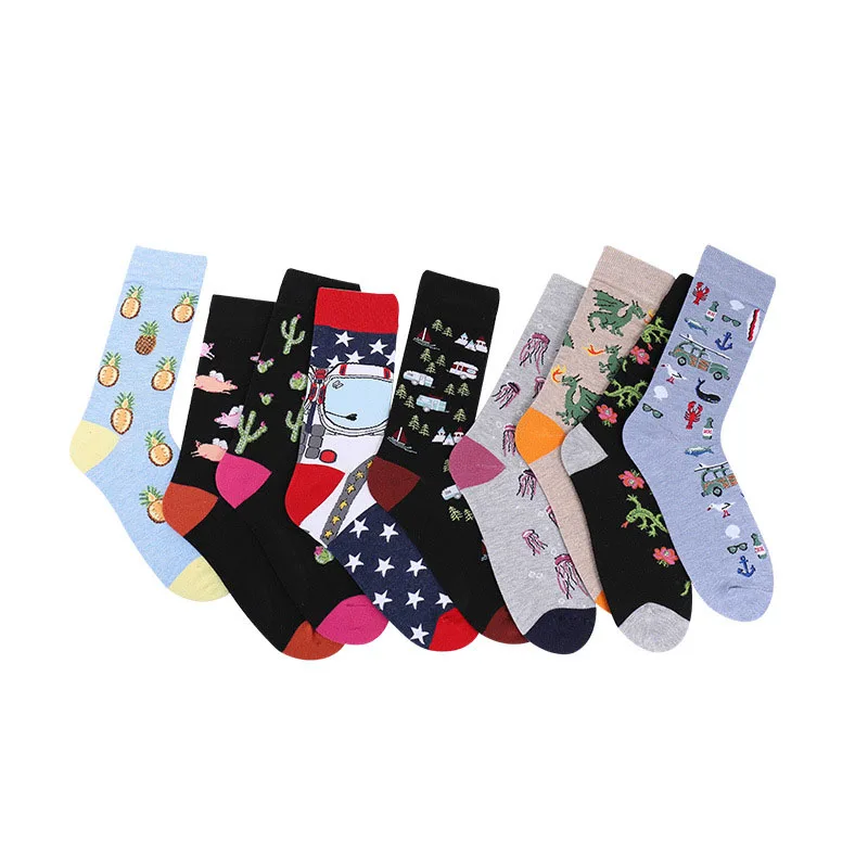 Персональные пары популярные скейтборд счастливые носки милый мультфильм