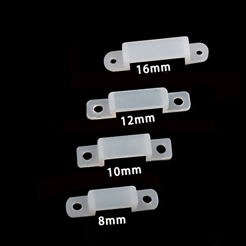 100pcslot 8mm 10mm 12mm 16mm Silicon Clip for Fixing IP67 IP68 Waterproof LED strip light