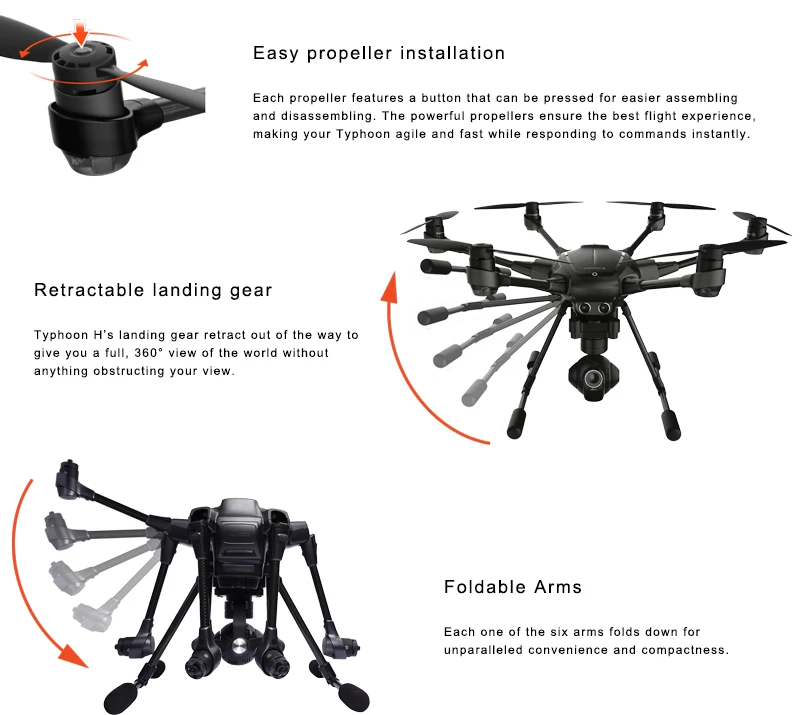 Yuneec Тайфун H 480 PRO Drone с Камера HD 4 K RC Quadcopter RTF 3 оси 360 карданный vs DJI Inspire 2 MavicPro