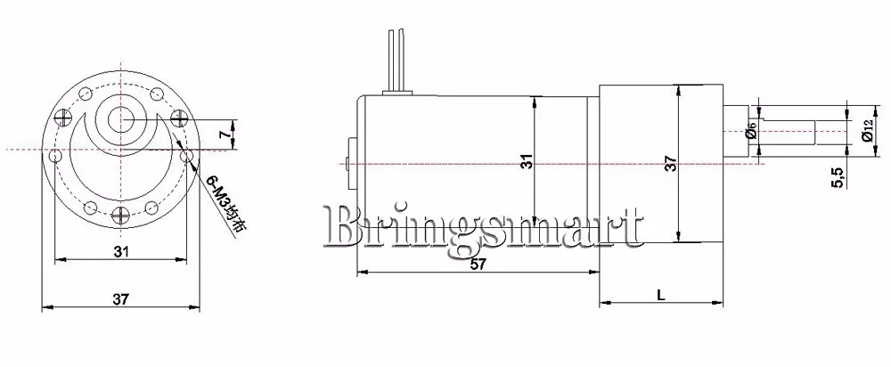 Bringsmart JGB37-3157 DC мотор-редуктор 12 вольт редуктор двигатель высокая скорость высокий крутящий момент Реверсивный 24 В DC реверсивный редуктор ed