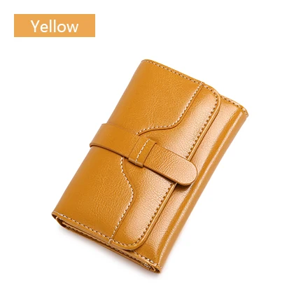 Yellow Новое прибытие Малый кошелек сплит кожаный бумажник женщин короткий кошелек кнопку женские Кошельки держателя карты Кошелек Повседневная Кошелек Женщины - Цвет: Yellow