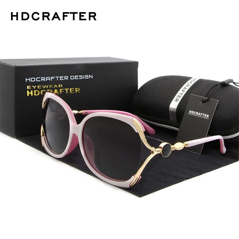 

HDCRAFTER Luxury Brand Polarized Sunglasses Women Designer Cat Eye Sun Glasses for Women oculos de sol with Original Box