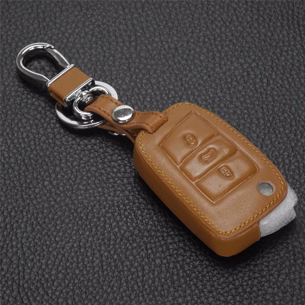 Jingyuqin для Volkswagen VW Golf 7 MK7 Skoda Octavia A7 Seat Leon Ibiza Key Portect кожаный чехол ключа автомобиля
