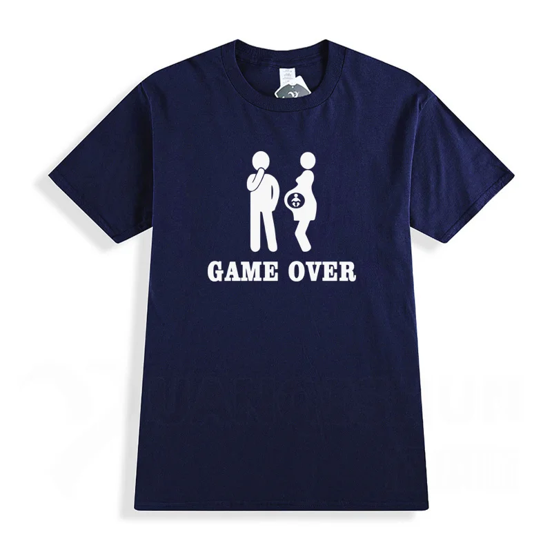 NavyBlue 1 Коллекция года, новинка, 16 цветов, хлопковая футболка с принтом для женщин, мужчин и детей, с надписью «Game Up» брендовая одежда забавная Футболка для беременных XS-3XL - Цвет: NavyBlue 1