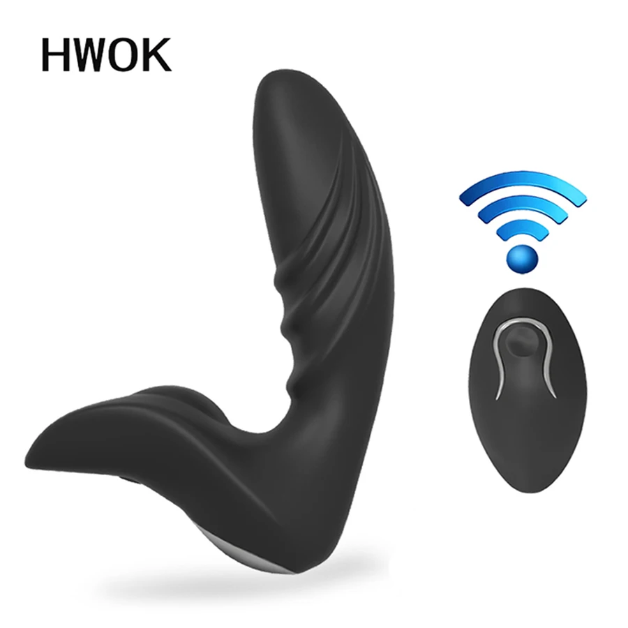 HWOK Anal butt plug Men masturbator Male Wireless Remote Control Prostate Massager Vibrator Adult Sex Toys Masturbator for |