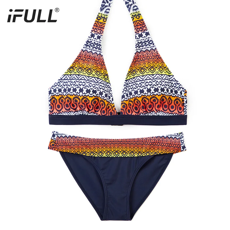 IFull бикини женский Черный повязки Плавание костюм 2018 Сексуальная Push Up Носите с
