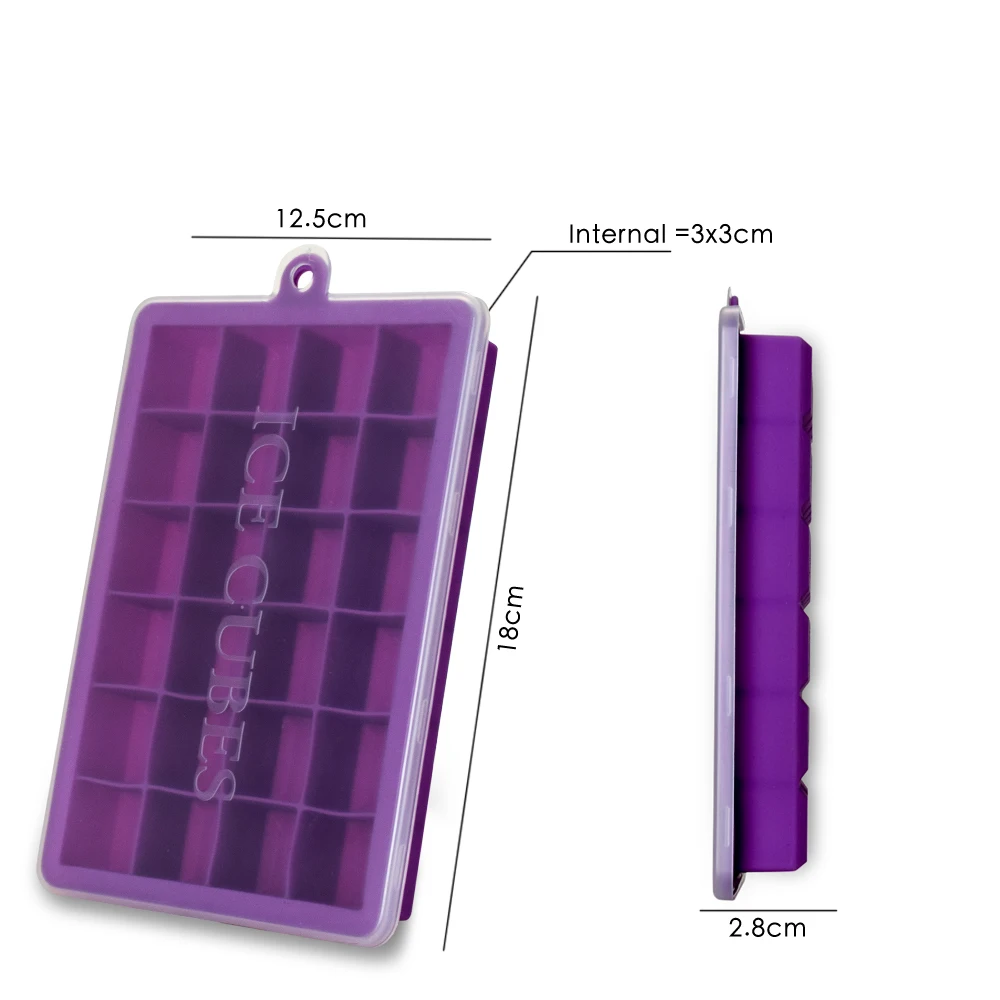 24 креативных больших кубиков льда форма квадратной формы Силиконовый поднос для