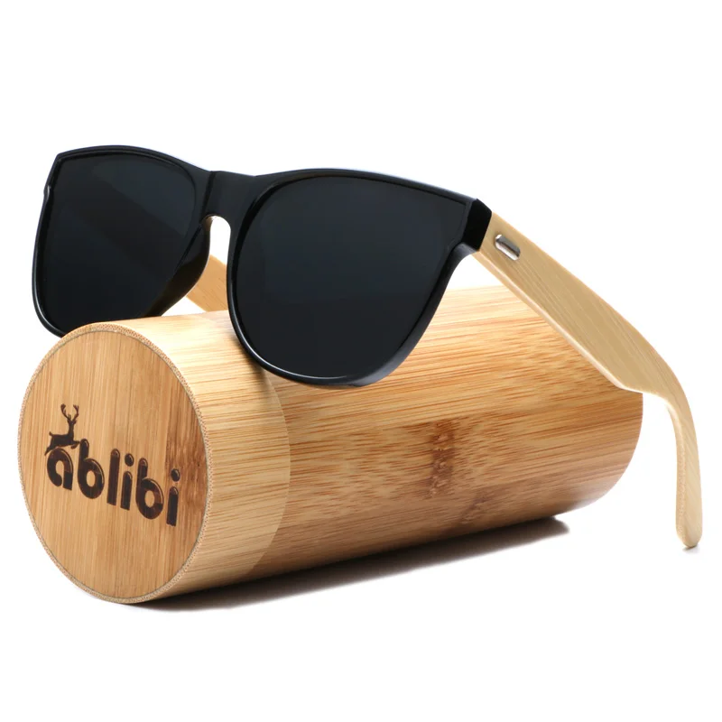 

Ablibi Bamboo Wood Polarized Sunglass Ladies Unique Handmade Bamboo Glasses in Bamboo Tube Box oculos de sol masculino