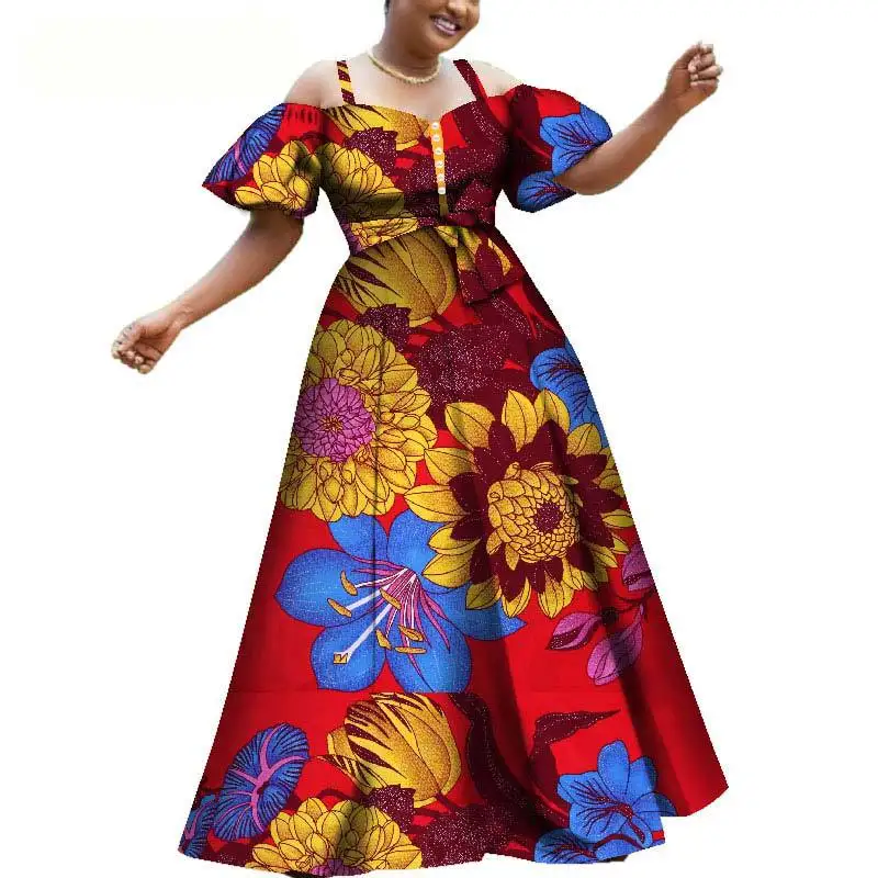2018 autumn sexy fashion african women cotton plus size long dress XS-6XL
