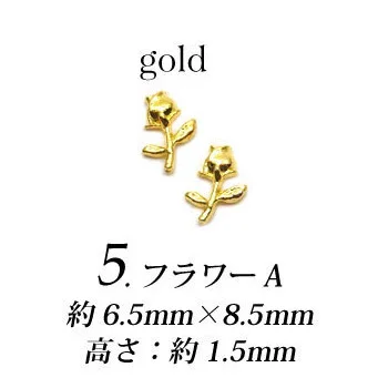 05 Gold 100 шт/партия японские дизайн ногтей 3d-сплав цветок/лепестки роз заклепки металлические маникюрные аксессуары для ногтей DIY украшения ногтей амулеты - Цвет: 05 Gold
