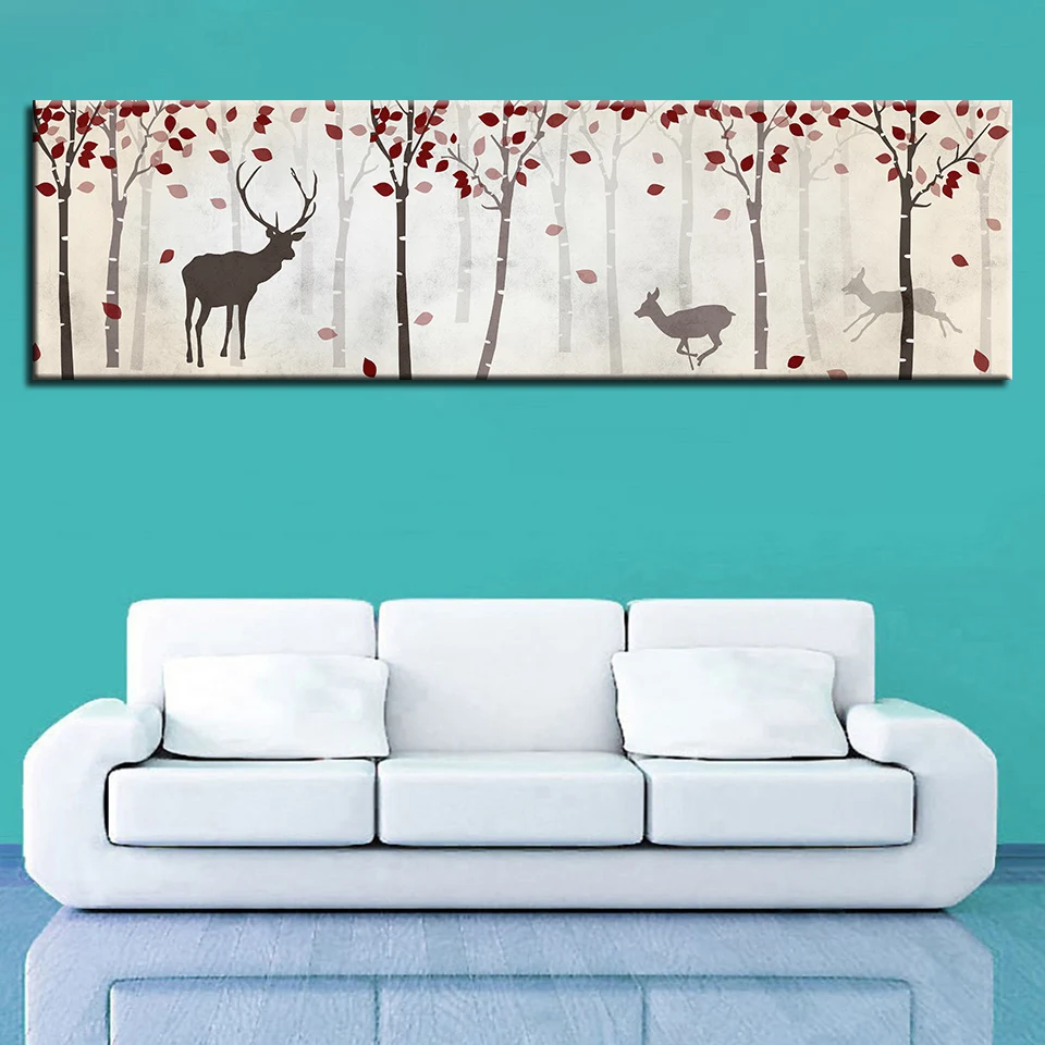 1 шт. настенная Картина на холсте с изображением животных оленей | Дом и сад
