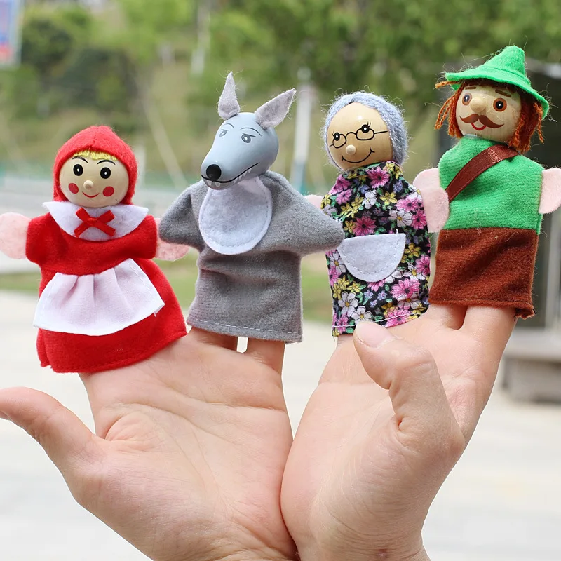 Высококачественная 4 шт. маленькая красная шапочка пальчиковые куклы