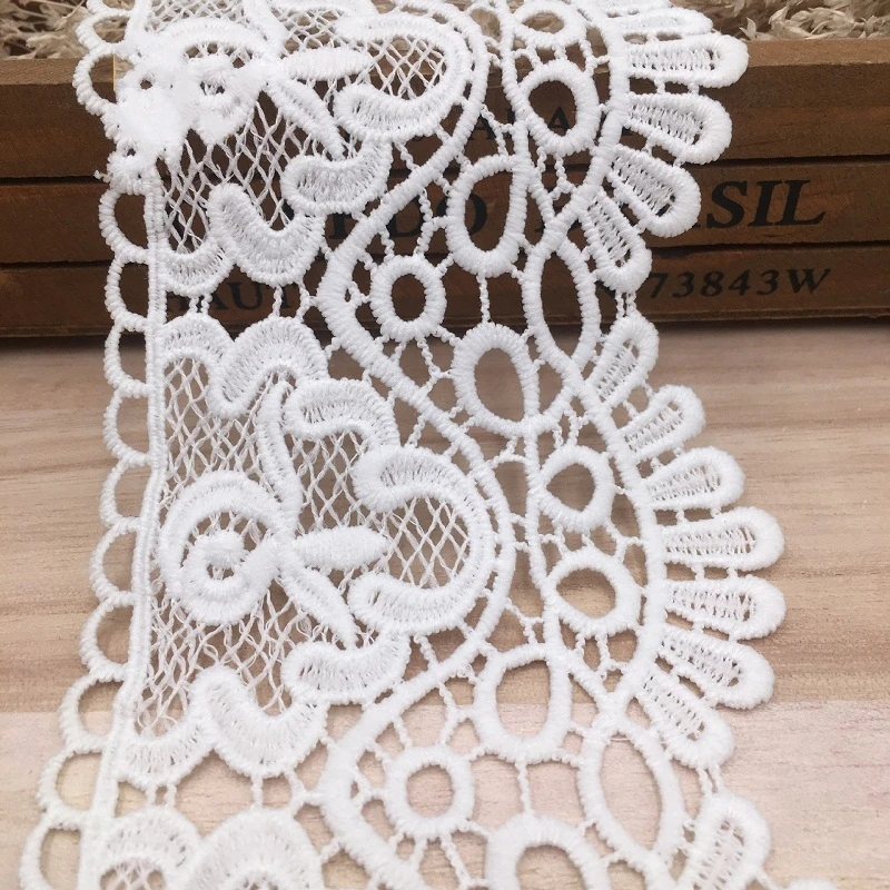 93mm Width 2 Yards White Black Elastic Lace Trim For DIY Clothing Accessories French Net Stretch Fabric Sewing Applique Cr | Дом и сад