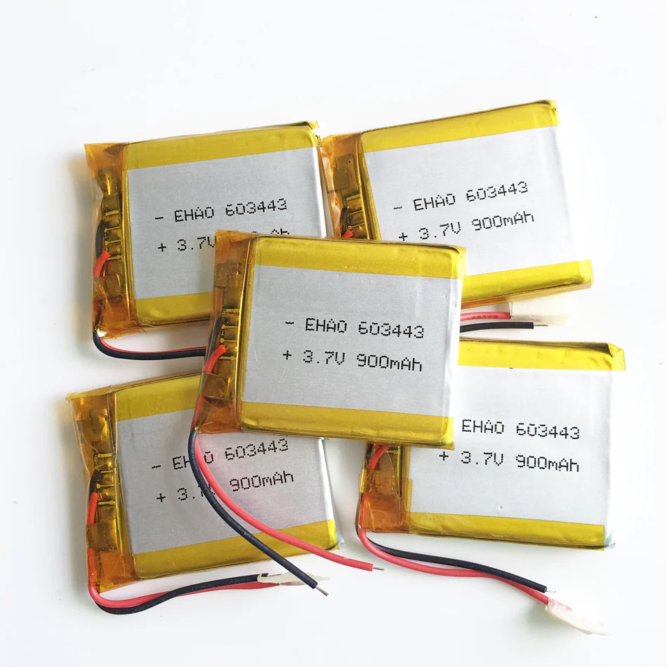 

Lot 5 PCS 3.7V 900mAh battery 603443 Lithium Polymer LiPo ion Rechargeable Battery For Mp3 GPS PSP mobile bluetooth speaker