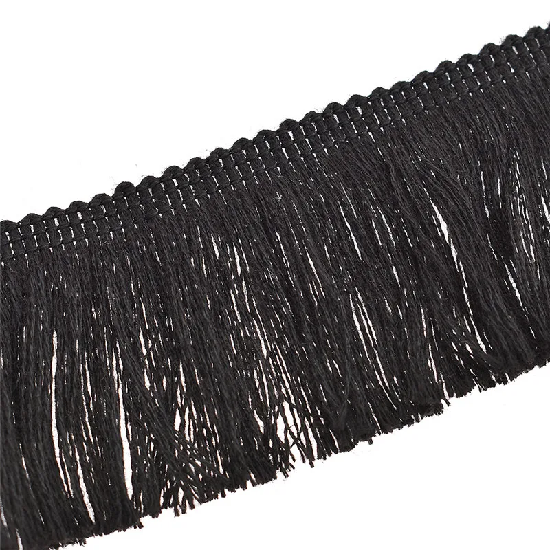 Она любит 2 ярдов черно белый цвет хлопок с бахромой кружевом кисточкой Diy