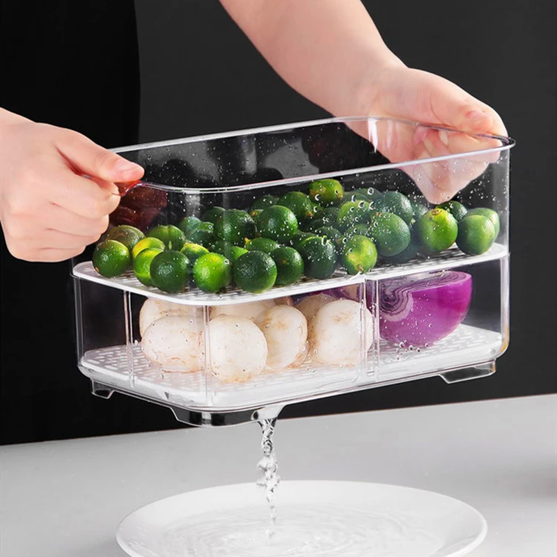 Контейнер для хранения фруктов и овощей в кухонном холодильнике|Коробки ящики