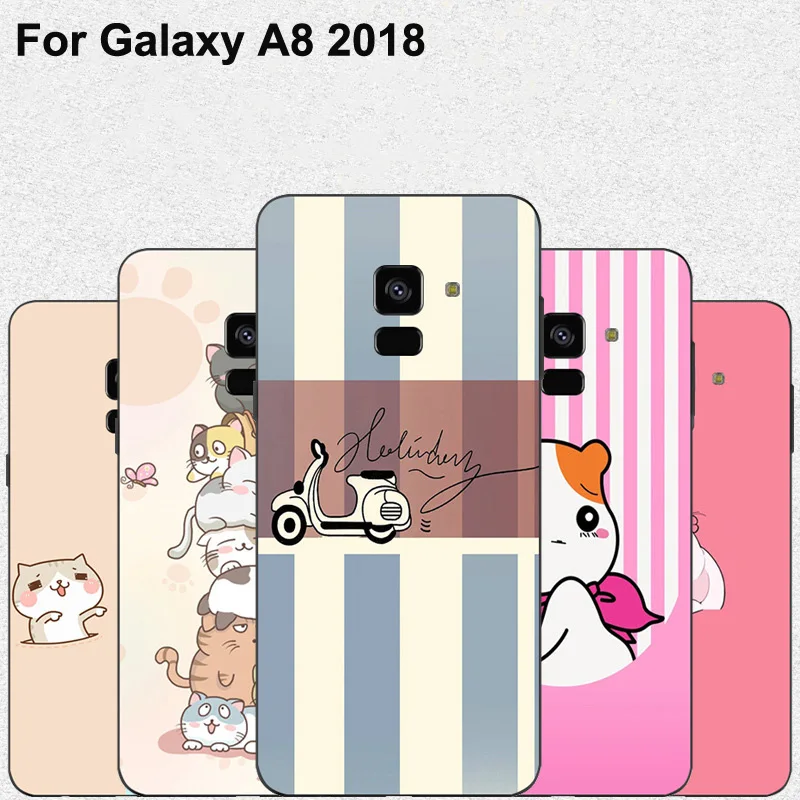 Чехол для Samsung Galaxy A8 2018 силиконовый чехол из ТПУ прозрачный мультяшный A 8 A530N чехлы