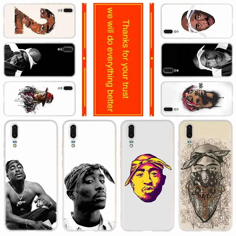Мягкий чехол для Huawei P40 P30 P20 Pro P10 Lite e Plus P Samrt Z 2020 2019 2Pac Tupac Amaru Shakur|Бамперы| |