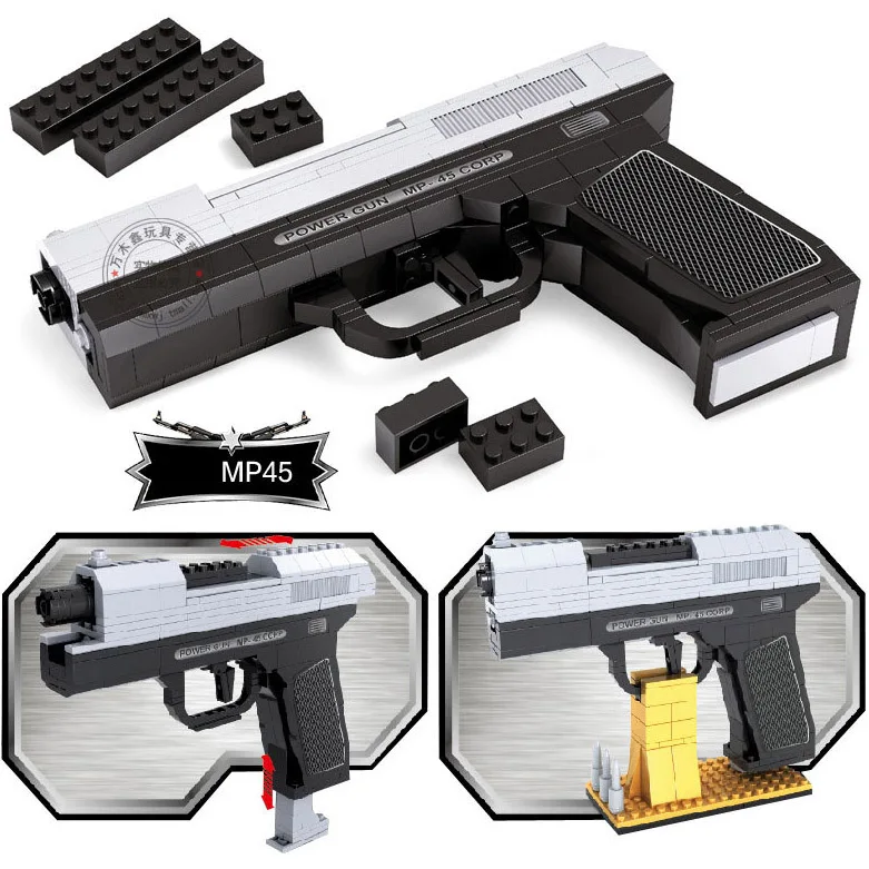 268 PCS DIY Nerfs Elite Gun MP45 Pistol Toy Model Building Block Set Plastic Toys Kit Gift For Children | Игрушки и хобби