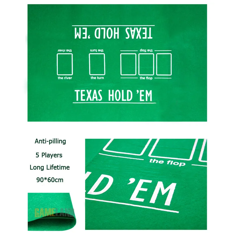 90*60см Texas Hold'em Poker Table Cloth Мини покер скатерть настольные игры карты игральные скатерти