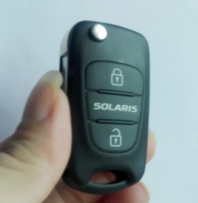 

Replacement Auto Remote Key Shell For Hyundai Solaris 3 Buttons Flip Car Key Blank Case Cover Fob with logo F