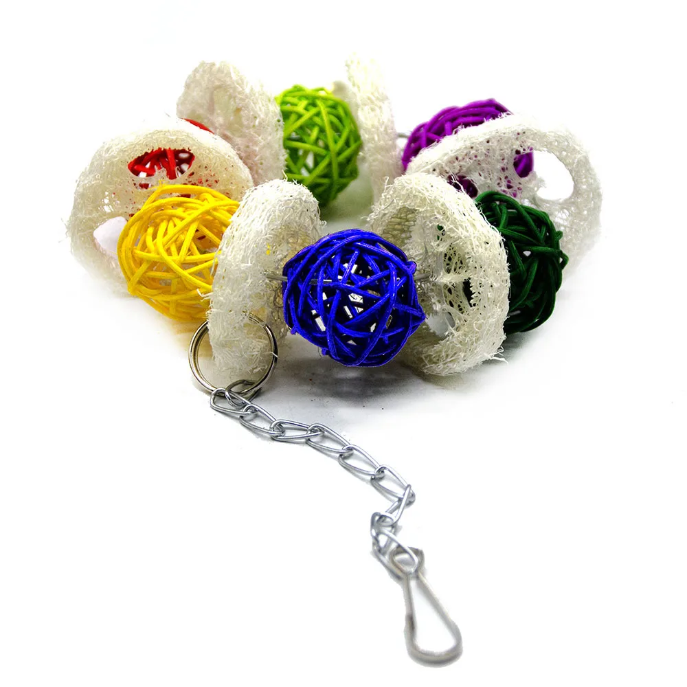 1 шт. натуральный ротанговый шар из люфы игрушка для птиц грызующие товары