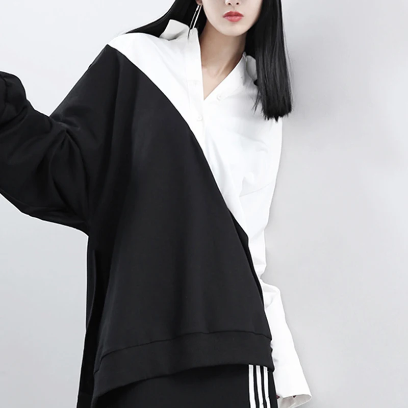 Женский свитер с длинными рукавами TWOTWINSTYLE повседневный Свободный пуловер в