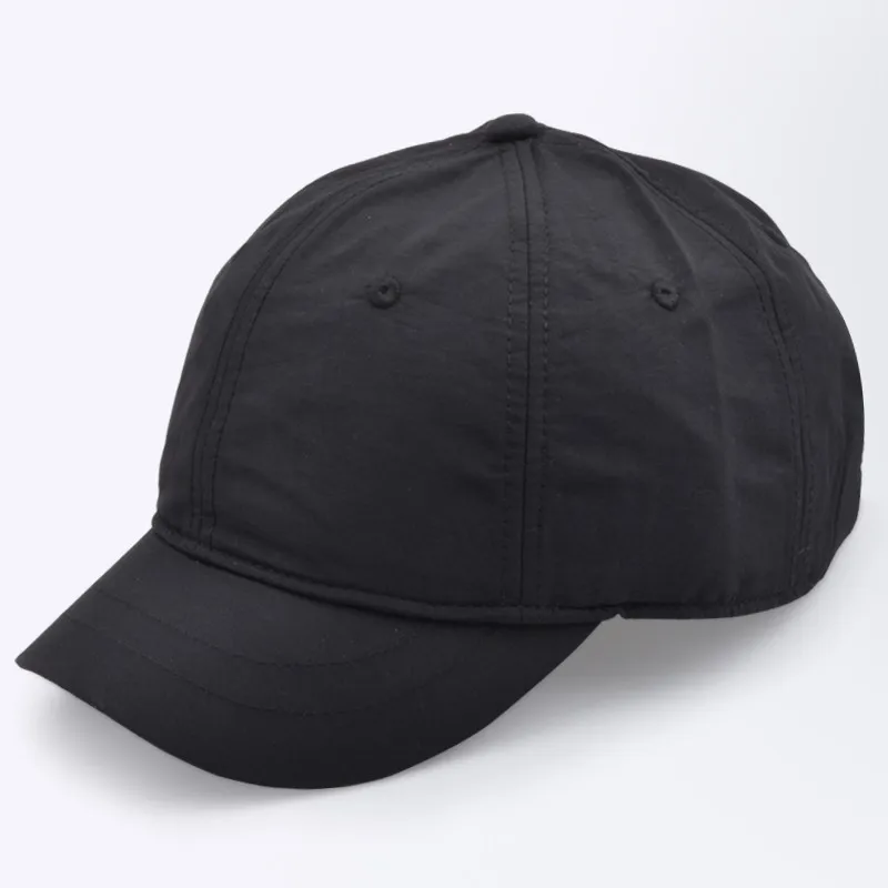 short peak black Мужская кепка большого размера, летняя мужская кепка, сетчатая Кепка, Мужская кепка, быстро сохнет, s M 55-60 см L 60-65 см - Цвет: short peak black