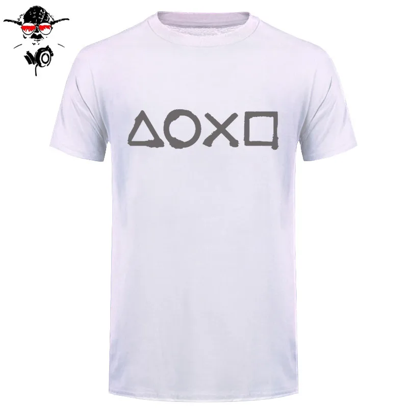 Новая Мужская хлопковая футболка с пуговицами Playstation, Повседневная футболка, мужские футболки - Цвет: 19