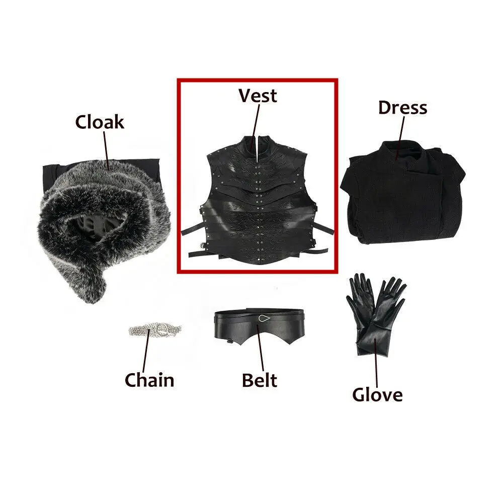 Vest Косплей ONSEN Игра престолов Сезон 8 Косплей Костюм Sansa Stark косплей платье плащ наряд нарядный костюм на заказ - Цвет: Vest