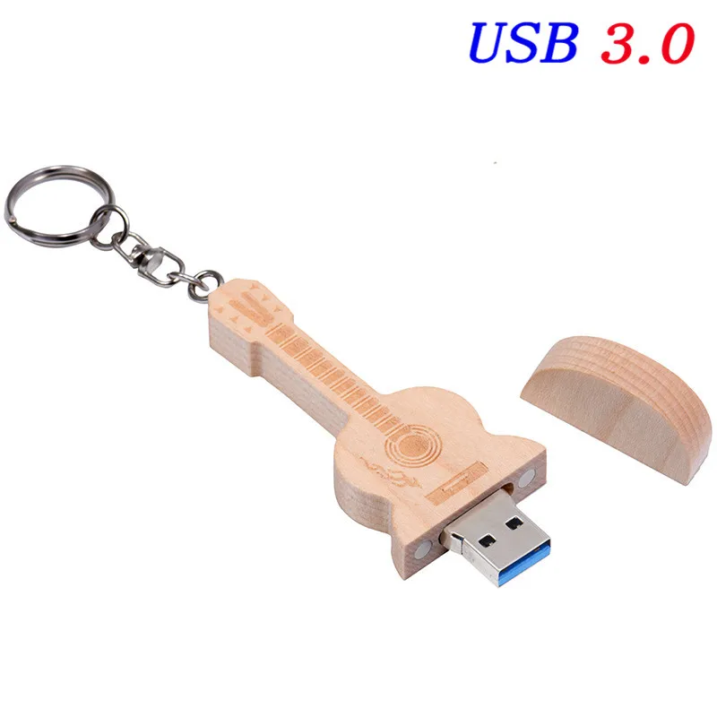 JASTER USB 3,0, креативная деревянная гитара и коробка, 4 ГБ, 8 ГБ, 16 ГБ, 32 ГБ, 64 ГБ, USB флеш-накопитель, карта памяти, логотип на заказ, креативные подарки - Цвет: maple