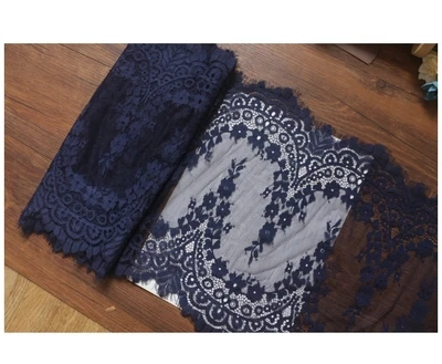 navy blue 3 метра ресницы кружева 32 см DIY декоративные высококачественные нейлоновые ресницы кружева аксессуары для одежды свадебные скатерти украшения - Цвет: navy blue
