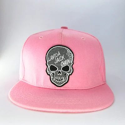 pink LDSLYJR personality skull embroidery cotton Baseball Cap hip-hop cap Adjustable Snapback Hats for men and women 277 - Цвет: pink