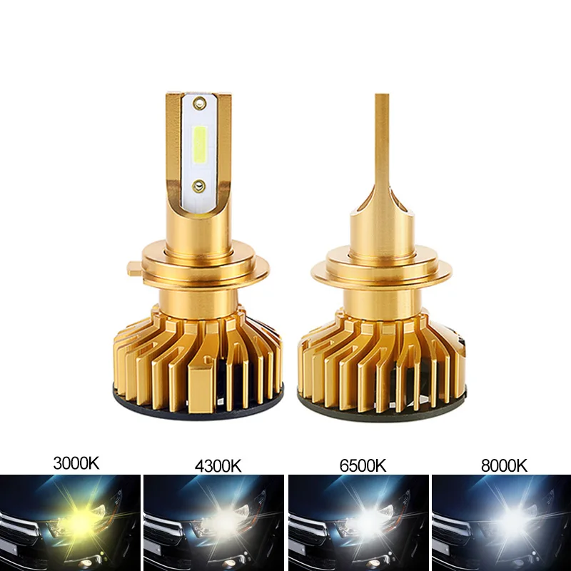 Golden Shell Светодиодный фар автомобиля лампы H7 светодиодный ампулы H4 10000Lm DOB чип 6500K 3000K 4300K 8000K 9005/HB3 9006/HB4 H1 H11 H8 9012 светодиодный 12V - Испускаемый цвет: Golden Shell