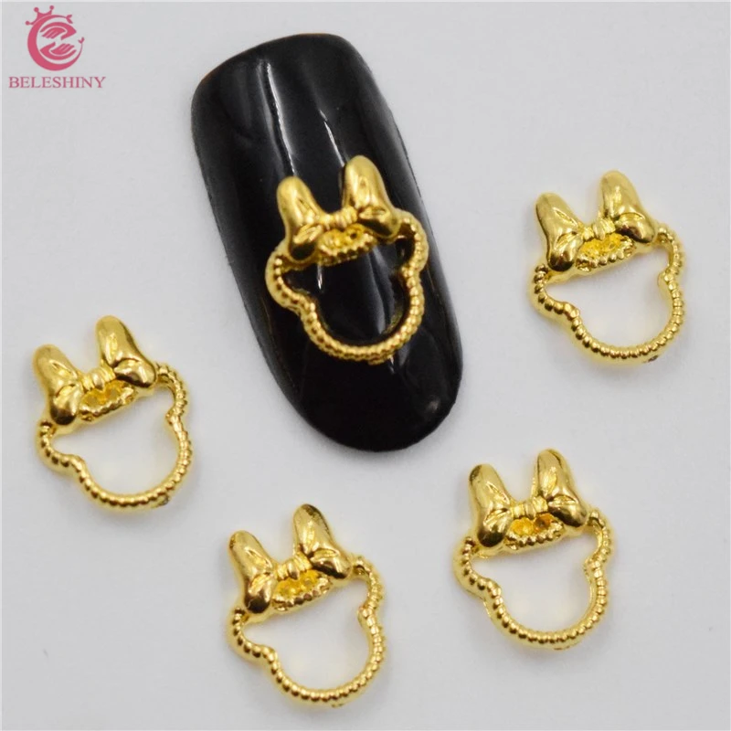 50 шт новые золотые наклейки для ногтей животных 3D металлический сплав маникюра